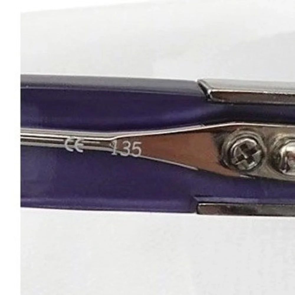 Coach Purple Rectangle Eyeglasses Frames Rhinestone Hard Case Cloth Fiona CE 135